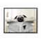 Stupell Industries Pug Reading Newspaper in Bathroom Wall Art in Black Frame